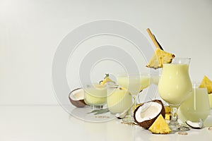 Fresh summer cocktail - Pina colada, fresh summer drink concept