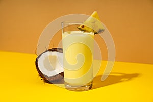 Fresh summer cocktail - Pina colada, fresh summer drink concept