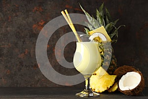 Fresh summer cocktail - Pina colada, fresh summer drink concept