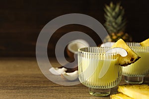 Fresh summer cocktail - Pina colada, fresh summer drink concept