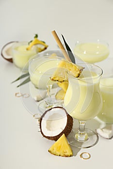 Fresh summer cocktail - Pina colada, fresh summer drink concept