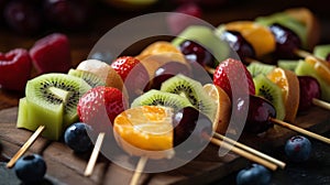 Fresh summer fruits on sticks