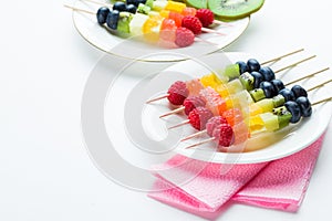 Fresh summer fruits on sticks