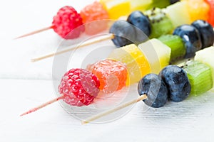 Fresh summer fruits on sticks