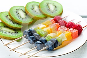 Fresh summer fruits on sticks