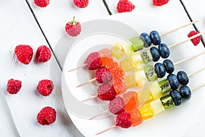 Fresh summer fruits on sticks