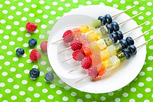 Fresh summer fruits on sticks