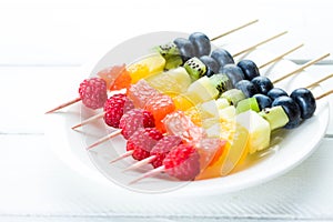 Fresh summer fruits on sticks