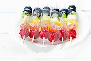 Fresh summer fruits on sticks