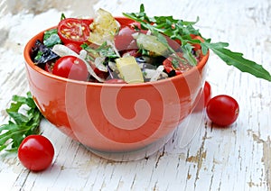 Fresh summer salad with cherry tomatoes