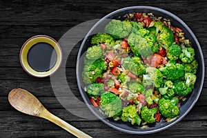 Fresh Summer Salad, sauteed vegetables and Broccoli and soy sauce
