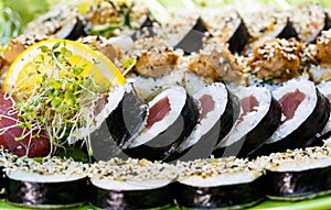 Fresh sushi close up