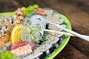 Fresh sushi close up