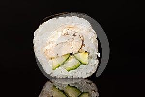 Fresh sushi roll closeup