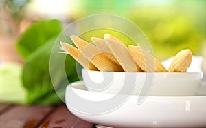 Fresh sweet babycorn.