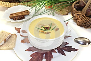 Fresh sweet chestnut soup