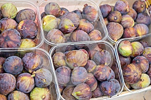 Fresh sweet fruit figs on food market