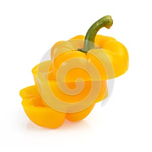 Fresh sweet pepper isolated on white background