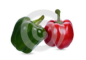 Fresh sweet pepper isolated on white background. clipping path