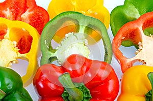 Fresh sweet pepper on white background