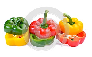 Fresh sweet pepper on white background