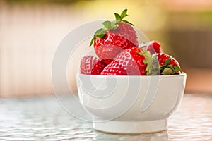 Fresh and sweet ripe red strawberries