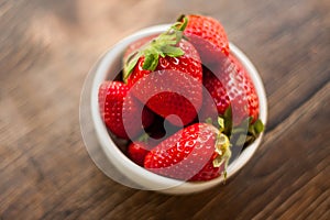 Fresh and sweet ripe red strawberries