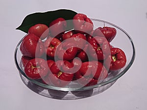 Fresh Syzygium samarangense in a bowl