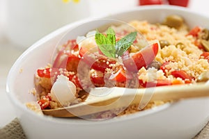 Fresh tabule with tomatoes photo