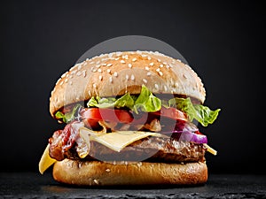 Fresh tasty burger photo