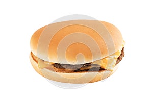 a fresh tasty cheeseburger isolated on a white background. fast food