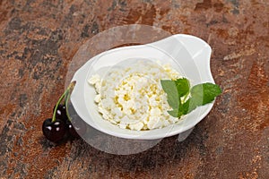 Fresh tasty curd in the bowl