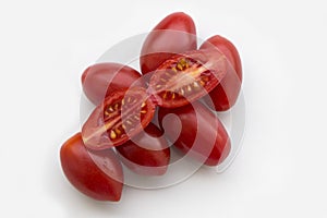 Red cherry tomatoes close up