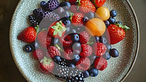 fresh tasty fruit selection on a plate