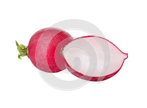 Fresh tasty ripe radish on white background
