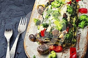 Fresh terrine with vegetables and lasagne