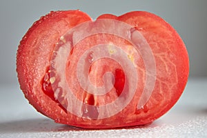 Fresh textured tomato in a cut