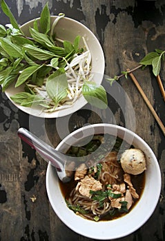 fresh thai pork noodle soup kway teow