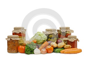 Fresh and tinned vegetables