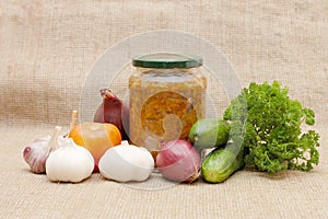 Fresh and tinned vegetables