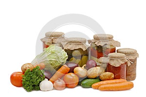 Fresh and tinned vegetables