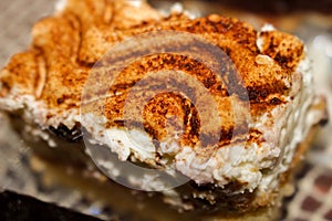 Fresh tiramisu cake - cinnamon cake