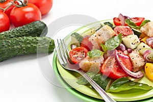 Fresh tomato and bread Panzanella salad