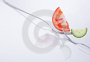 Fresh tomato and cucumber composition