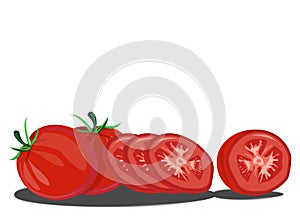 fresh tomato fruit vector drawing