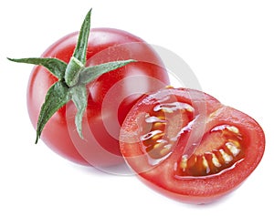 Fresh tomato and half of ones.