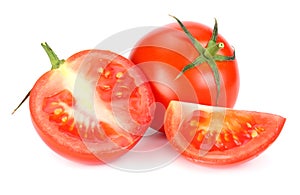 fresh tomato isolated on white background. close up