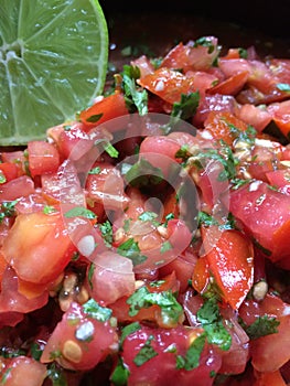 Fresh tomato salsa with lime