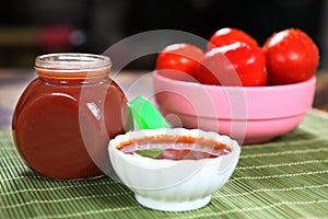 fresh tomato sauce.salsa roja. sauce tomate. salsa di pomodoro. photo