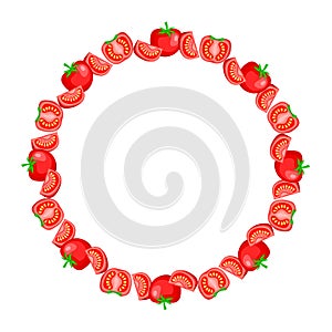 fresh tomato vegetable round art frame